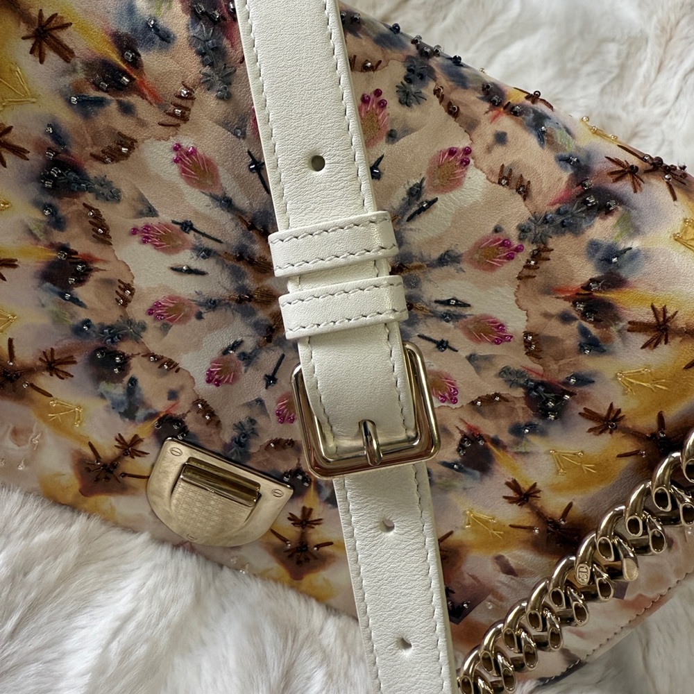 Dior Cream and Brown Crossbody Bag with Gold Chain - Picture 14 of 16